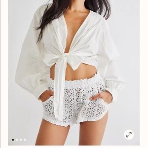 FP Beach Crochet Love Shorts-Ivory